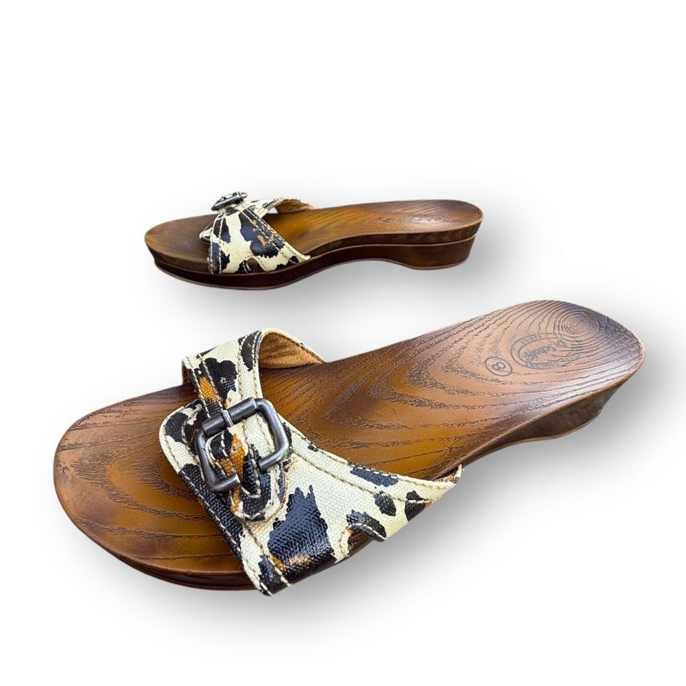 Dr. Scholl's Advanced Comfort Leopart Print Animal Faux Wood Sandals size 8 - Picture 5 of 12